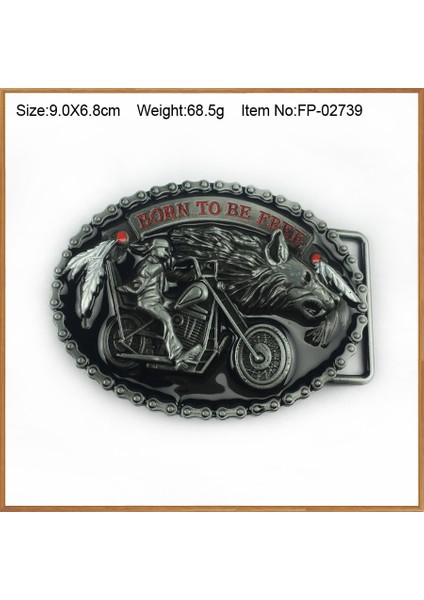 FP-02739 Stili Buckleclub Çinko Alaşımı Yüksek Borular Motor Motor Kot Hediye Kovboy Kemer Tokası Fp Erkekler Için 4 cm Genişlik Döngü (Yurt Dışından)