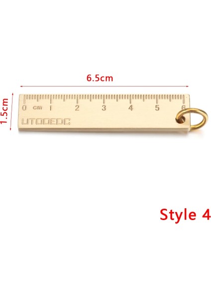 No.4 Tarzı Yaratıcı Pirinç Anahtarlık Taşınabilir Anahtarlık Kolye Düdük Cetvel Tokaları Dıy Benzersiz Organizatör Araçları Takı Anahtarlık Aksesuarları (Yurt Dışından)