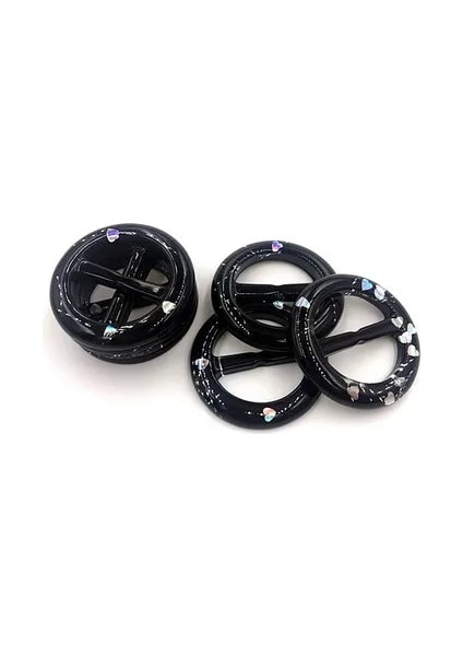 Siyah Kalpler Stili 1 Parça 1 Adetlot Moda Iç Çap 2.4 Ayarlanabilir Tokalı Şerit Düğmeli Konfeksiyon Köşe Depolama Tokalı T-Shirt Toka (Yurt Dışından)