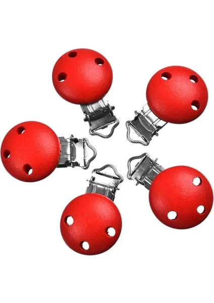 A-01 Stili 5 Adet Bebek Emzik Klipsleri Ataşesi Sucette Bebek Renkli Emzik Klipsi Ahşap Ataşesi Sucette Emzik Hoders (Yurt Dışından)