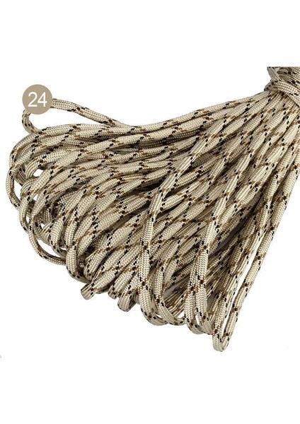 No.24 Tarzı 100FT Renkli Iplikler Çekirdekler Hayatta Kalma Için Paracord Araşüt Kordon Kordon Kamp Tırmanma Kamp Ip Yürüyüş Çamaşır Ipi (Yurt Dışından)