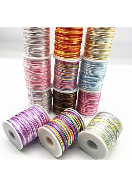 No.5 Tarzı Yenı 10 Yards Kademeli Değişim Renkli Çin Düğüm Hattı Kordon Ipek Saten Kordon Naylon Kordon Dıy El Yapımı Örgü Dize Kordonları (Yurt Dışından) fiyatları