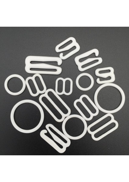 O-Ring Stili 12 mm Lot Beyaz Beyaz Renk Naylon Kaplı Metal Sütyen Ayarlayıcı Set Kaydırıcı Kanca Yüzük Dıy (Yurt Dışından)