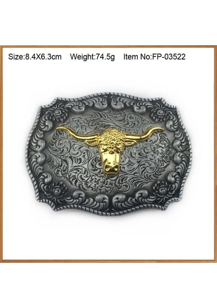 Beyaz Stil Bullzine Çinko Alaşım Retro Ağır Batı Boğa Başı At Kafası Uçan Kartal Kemer Tokası 4 cm Genişlik Kemer Kalaylı ve Altın Kaplama (Yurt Dışından)