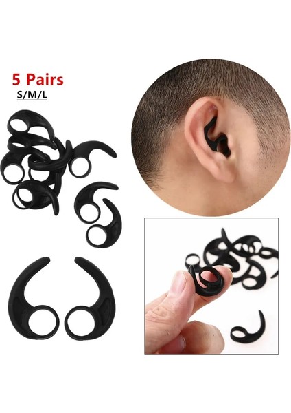 Siyah M 5 Çift Stili 5 Çift Kulakiçi Kancaları Silikon Budlocks Kulaklık Spor Sapları Kulakiçi Yüzgeçleri Kanatları Adaptörleri Kulak Içi ve Kanal Kulakiçi Başlıkları (Yurt Dışından) fiyatları