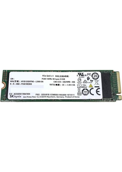 BC901 512GB 2280 M.2 Nvme SSD
