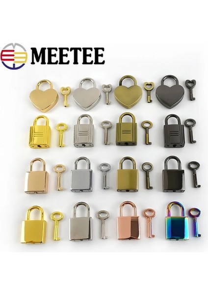 BK081-LIGHTALTIN Stili 5 Takım Setler Meetee Altın Gümüş Tabanca Siyah Pirinç Kilit Anahtar Aksesuarları Şerit Çanta Asılı Asma Kilit Çanta Toka Mandalı Donanım (Yurt Dışından) fiyatları