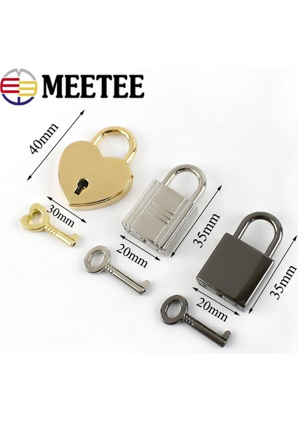 BK081-LIGHTALTIN Stili 5 Takım Setler Meetee Altın Gümüş Tabanca Siyah Pirinç Kilit Anahtar Aksesuarları Şerit Çanta Asılı Asma Kilit Çanta Toka Mandalı Donanım (Yurt Dışından) fırsatları