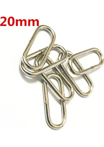 No4 20MM Gümüş Stil Metal Oval Halka Giysi Izle Tokalar Dıy Aksesuar Dikişi (Yurt Dışından)