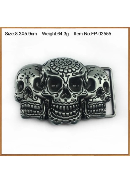 FP-03555 Stili Buckleclub Retro Çinko Alaşımı Koyun Kafası Kafatası Kovboy Kotu Hediye Kemer Tokası Fp Pewter Fınısh 4cm Genişlik Döngü (Yurt Dışından)