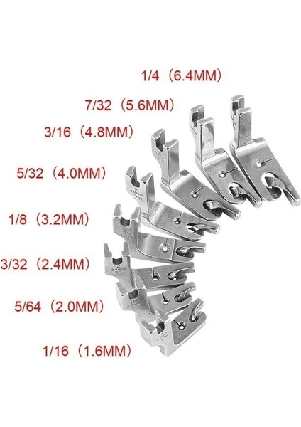2.0 mm Tarzı Endüstriyel Tek Iğne Yerli Dikiş Makinesi Aksesuarları Baskı Ayağı Ayak Kiti Hem Ayak Yedek Parça Forbrother Singer Janome (Yurt Dışından) modelleri