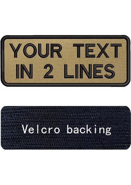 Siyah-Velcro Tarzı 10X4CM Haki Arka Plan Kahverengi Nakış Özel Ad Metin Yama Çizgili Rozeti Demir On Veya Velcro Destek Yamaları (Yurt Dışından)