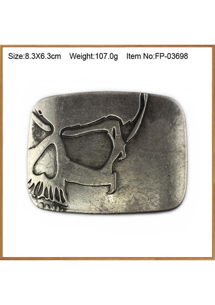 FP-03637 Stili Buckleclub Retro Kabartmalı Kafatası Kovboy Hediye Kemer Tokası Fp Erkekler Için Antik Gümüş Fınısh 4 cm Genişlik Döngü (Yurt Dışından) fiyatları