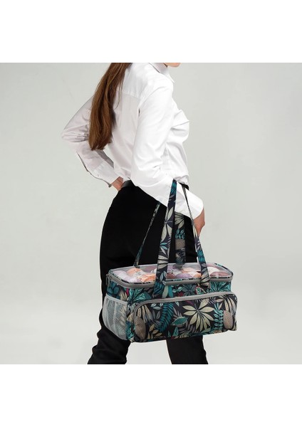 J 36X18.5X15.5CM Stili Örgü Yün Iplik Saklama Poşetleri Dikiş Kiti Kılıf Su Geçirmez Organizatör Çanta Örgü Alet Tutacağı Seyahat Örgü Organizatör (Yurt Dışından) fiyatları