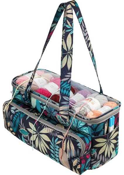 J 36X18.5X15.5CM Stili Örgü Yün Iplik Saklama Poşetleri Dikiş Kiti Kılıf Su Geçirmez Organizatör Çanta Örgü Alet Tutacağı Seyahat Örgü Organizatör (Yurt Dışından) indirimleri