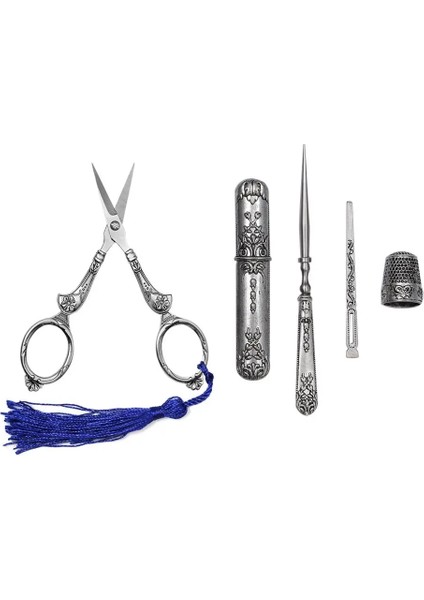 Makas Seti Stili Lmdz Nefis Vintage Ors Set Ors+Iğne Saklama Tüpü+Tığ+Iğne Ipliği+Yüksük (Yurt Dışından)