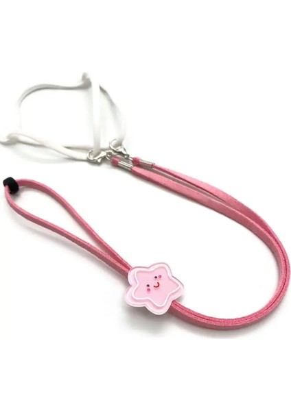 Pembe Stil 30CMX4MM 1 Adet Maske Kordon Yüz Maskesi Tutucu Konfor Kemer Uygun Güvenlik Ayarlanabilir Renk Karikatür Çocuk Naylon Asılı Halat (Yurt Dışından)