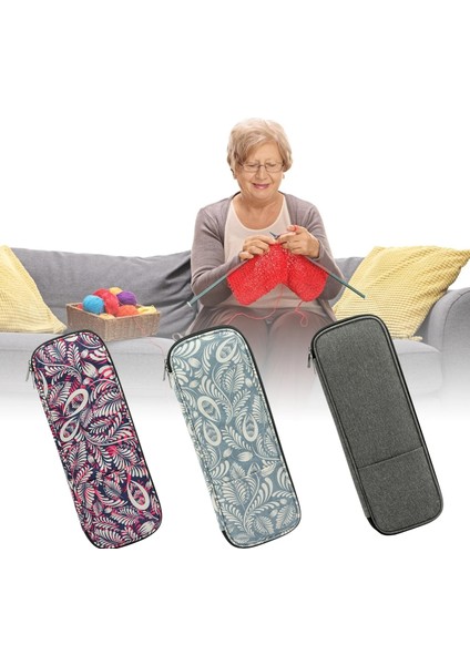 Mor Tarzı Büyük Kapasiteli Örgü Saklama Çantası Boş Tığ Kancaları Örgü Iğneleri Kiti Organizatör Çantası Iğneler Cetvel Dikiş (Yurt Dışından) fiyatları