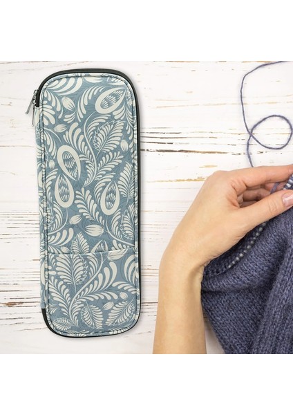 Mor Tarzı Büyük Kapasiteli Örgü Saklama Çantası Boş Tığ Kancaları Örgü Iğneleri Kiti Organizatör Çantası Iğneler Cetvel Dikiş (Yurt Dışından) fırsatları