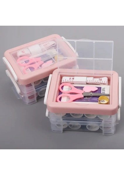 Beyaz Stil Plastik Şeffaf Dikiş Ipliği Saklama Kutusu Zanaat Makaraları Saklama Kabı Tutucu Organizer Kılıf Örgü Iğneleri Aksesuarları (Yurt Dışından) fiyatları