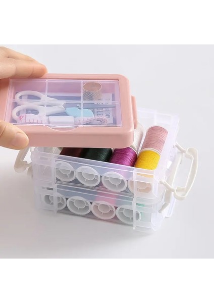 Beyaz Stil Plastik Şeffaf Dikiş Ipliği Saklama Kutusu Zanaat Makaraları Saklama Kabı Tutucu Organizer Kılıf Örgü Iğneleri Aksesuarları (Yurt Dışından) indirimleri