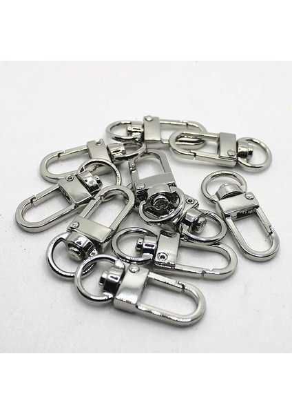 Antik Gümüş Tarzı 10 Parça Adet 3.4cm Silvergoldgun Blackbronzerose Altın Renkler Küçük Gümüş Alaşım Döner Claap Anahtar Kancaları Dıy Anahtarlık Yüzük (Yurt Dışından)