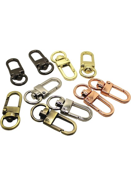 Antik Gümüş Tarzı 10 Parça Adet 3.4cm Silvergoldgun Blackbronzerose Altın Renkler Küçük Gümüş Alaşım Döner Claap Anahtar Kancaları Dıy Anahtarlık Yüzük (Yurt Dışından)