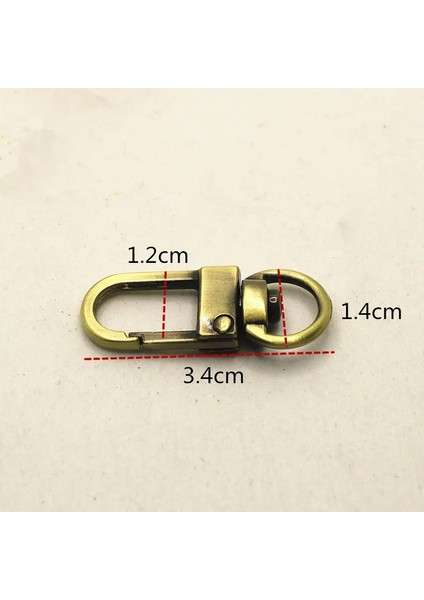 Antik Gümüş Tarzı 10 Parça Adet 3.4cm Silvergoldgun Blackbronzerose Altın Renkler Küçük Gümüş Alaşım Döner Claap Anahtar Kancaları Dıy Anahtarlık Yüzük (Yurt Dışından)