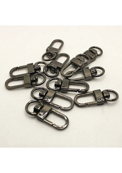 Antik Gümüş Tarzı 10 Parça Adet 3.4cm Silvergoldgun Blackbronzerose Altın Renkler Küçük Gümüş Alaşım Döner Claap Anahtar Kancaları Dıy Anahtarlık Yüzük (Yurt Dışından)