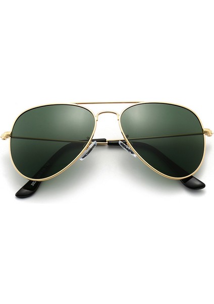 Polarize Çocuk Gençler Gençler Aviator Polarize Güneş Gözlüğü Paslanmaz Çelik Çerçeve Yaylı Menteşe Uv Koruma, Yeşil (Yurt Dışından)