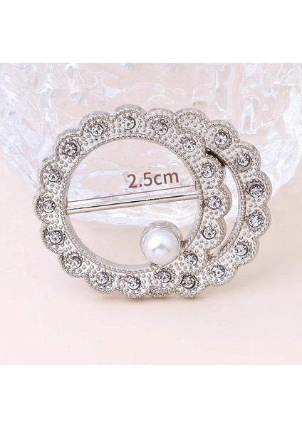 S6 Stili Moda Inci Toka Köşe Hem Düğümlü Buttort T-Shirt Bel Düğmesi Ipek Eşarp Dekoratif Sabit Tokalar Aksesuarları (Yurt Dışından)