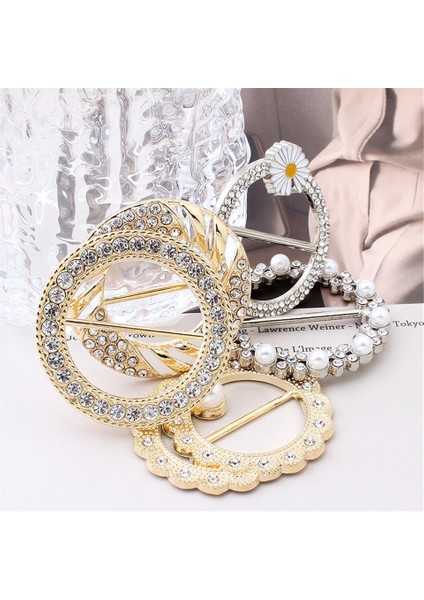 S6 Stili Moda Inci Toka Köşe Hem Düğümlü Buttort T-Shirt Bel Düğmesi Ipek Eşarp Dekoratif Sabit Tokalar Aksesuarları (Yurt Dışından) fiyatları