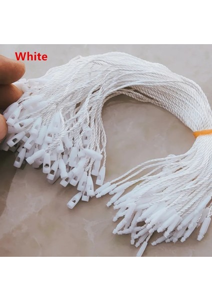 Sarı Polyester Tarzı Lot, Es Beyazbeigesiyah Etiket Asmak Halat Polyester Dize Geçmeli Kilit Pin Döngü Kravat Bağlantı Elemanları (Yurt Dışından)
