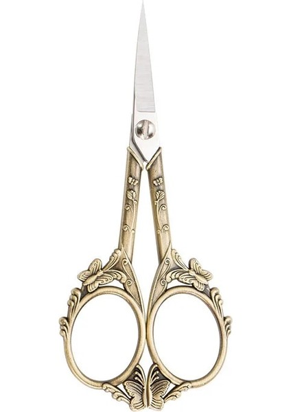 Bronz Tarzı Paslanmaz Çelik Vintage Ors Kelebek Çiçek Dikiş Retro Nakış Ors Kısa Kumaş Kesici Iplik Makası (Yurt Dışından)