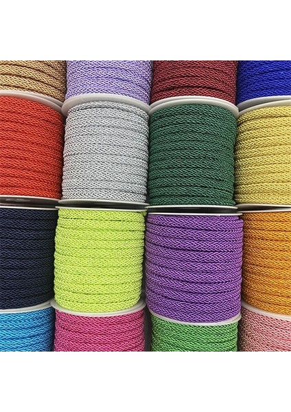 No.5 Tarzı 2 Yards Ulticolor Pamuk Ipi El Dokuması Ip Zanaat Dekorasyon Bükülü Çift Ip Dıy Üretim (Yurt Dışından)
