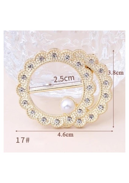 No.17 Stili Güzel Giysiler Atkılar Çantalar Etek Köşesi Alt Etek Düğümlü Inci Elmas Tokalar Düğmeler Sabit Ince Bel Gömlek Tişört Tokaları (Yurt Dışından)