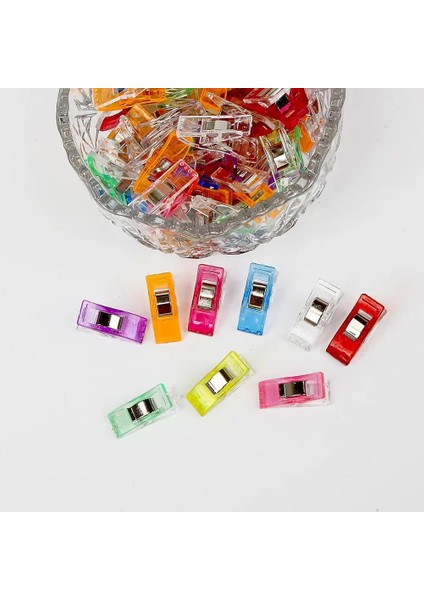 Beyaz Pembe Tarzı Çok Renkli Plastik Klipler Kumaş Kelepçeler Patchwork Dikiş El Sanatları Yorgan Dıy El Yapımı Aksesuarlar Için Örgü Dikiş Araçları (Yurt Dışından)