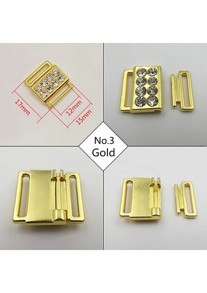 No.3-Altın Tarzı 40 Takım Bikini Bağlayıcı Bikini Taklidi Tokalar Ön Kapatma Klipsleri Nikel ve Demir Içermez (Yurt Dışından)