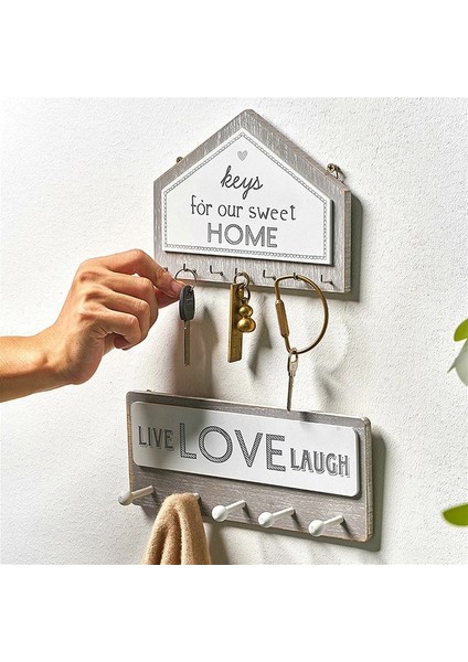 Stil B2 Stili Duvar Asılı Ahşap Anahtarlık Tutucu Duvar Düzenleyici Dikdörtgen Ev Şekli Anahtarlık Kancalar Ceket Kancaları Ev Dekorasyon Manto Askısı (Yurt Dışından) fiyatları