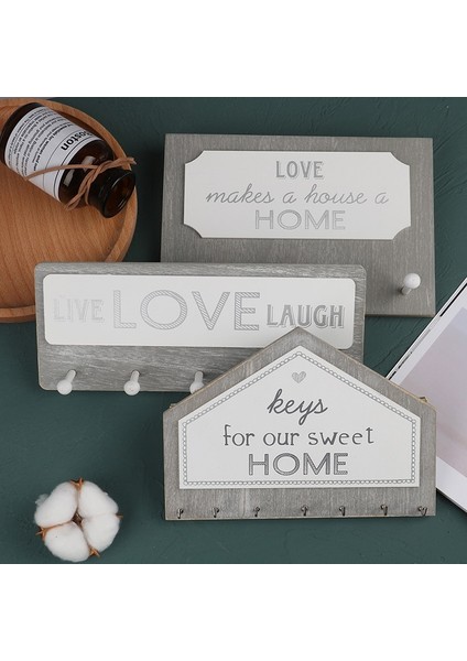 Stil B2 Stili Duvar Asılı Ahşap Anahtarlık Tutucu Duvar Düzenleyici Dikdörtgen Ev Şekli Anahtarlık Kancalar Ceket Kancaları Ev Dekorasyon Manto Askısı (Yurt Dışından) modelleri
