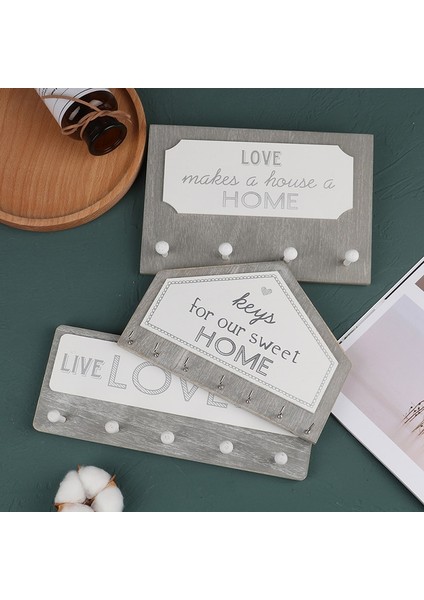 Stil B2 Stili Duvar Asılı Ahşap Anahtarlık Tutucu Duvar Düzenleyici Dikdörtgen Ev Şekli Anahtarlık Kancalar Ceket Kancaları Ev Dekorasyon Manto Askısı (Yurt Dışından) fırsatları