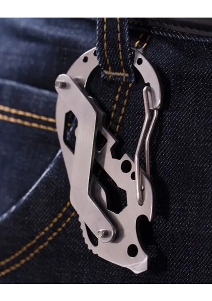 Şişe Açacağı Tarzı ile Çok Araçlı Yardımcı Program Anahtar Takımı Edc Klip Düzenleyici Tutucu Paslanmaz Gadget Karabina Cebi Çok Işlevli Kamp Seyahat Çeliği (Yurt Dışından)