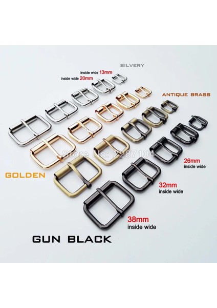 Altın Tarzı Iç Geniş 13MM 5 Adet Metal Ağır El Çantası Ayakkabı Kayışı Kemer Web Ayarlamak Makaralı Pin Toka Yapış Dikdörtgen Yüzük Deri El Sanatları Onarım Dıy Dekor (Yurt Dışından) fiyatları