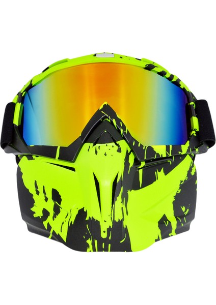 Wekity Motosiklet Gözlüğü Maskesi Çıkarılabilir, Rüzgar Geçirmez Motokros Kask Maskesi Açık Havada Sürme Için Uv Koruması (Yurt Dışından)