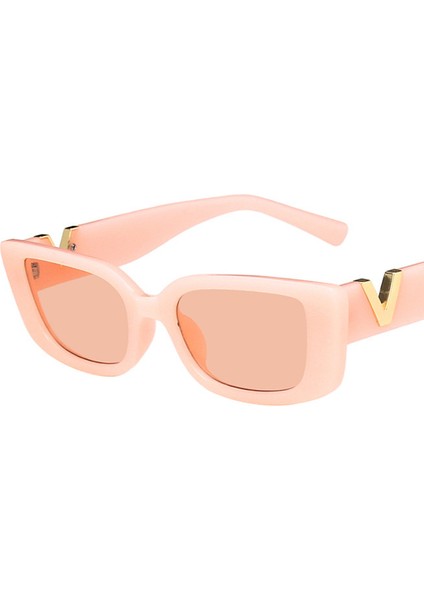 Kare Dikdörtgen Güneş Gözlüğü, Moda Retro Gözlük, Kadın Erkek-Pembe Için Uv 400 Koruma Sürüş Gözlük (Yurt Dışından)