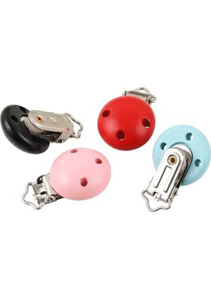 Siyah Stil 5 Adet Metal Ahşap Bebek Çocuk Emzik Klip Bebek Damla Önlemek Meme Tokaları Aksesuarları Dıy Dikiş Emzik Zinciri Sahipleri (Yurt Dışından) fırsatları