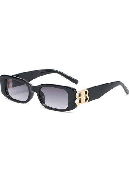 Retro Dikdörtgen Güneş Gözlüğü Kadın ve Erkek Vintage Küçük Kare Güneş Gözlükleri Uv Koruma Glasse (Yurt Dışından)