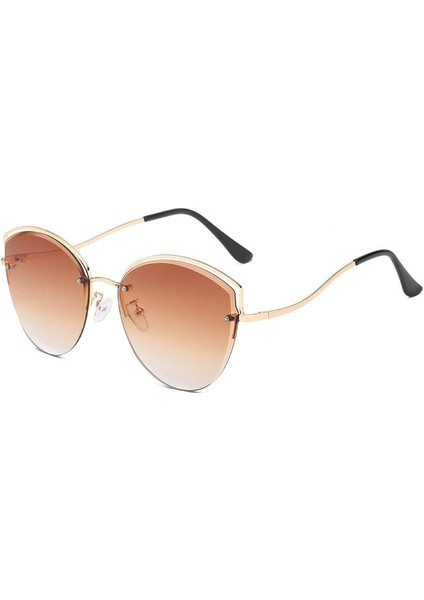 Kadınlar Için Kedi Gözü Güneş Gözlüğü Elmas Kesim Lens Çerçevesiz Güneş Gözlükleri Moda Degrade Retro Tonları (Yurt Dışından)