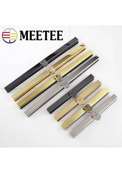 Altın Tarzı 19CM 5 Adet Meetee cm Çanta Cüzdan Çerçeve Kolu Metal Çubuk Kenar Şerit Toka Çanta Yapımı Için Yedek Dikiş Aksesuarları (Yurt Dışından)