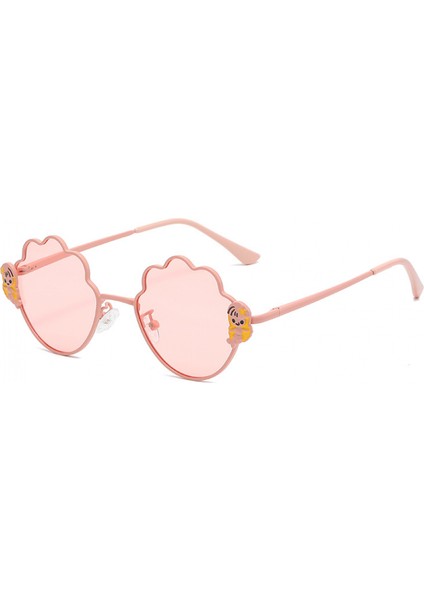 Küçük Deniz Kızı Çocuk Güneş Gözlüğü Kadın Moda Metal Güneş Gözlüğü Polarize Anti-Uv Güneşlik Güneş Gözlüğü --- Pembe Çerçeve Pembe Levha (Yurt Dışından)